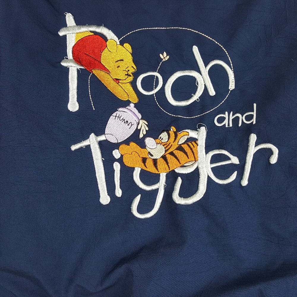 Pooh and Tigger Jacket Unisex Size 8 Dark Blue J24 - Picture 4 of 5